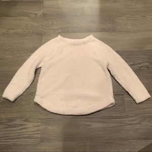 Loft Maternity Faux Sherpa White Sweatshirt Medium